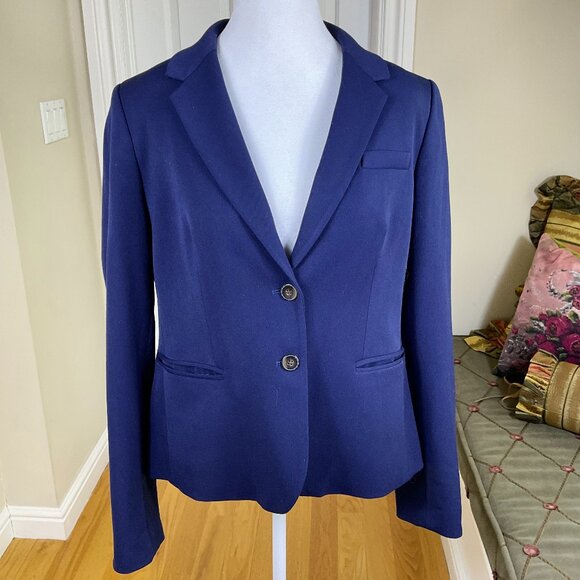 J Crew Blazer Single Breasted Two Button Front Navy Blue Pockets 2020 (L) - Picture 1 of 8